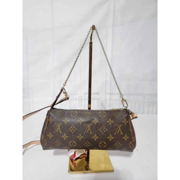 Authentic Louis Vuitton Monogram Canvas Eva Pochette Bag Brown - Picture 5 of 14